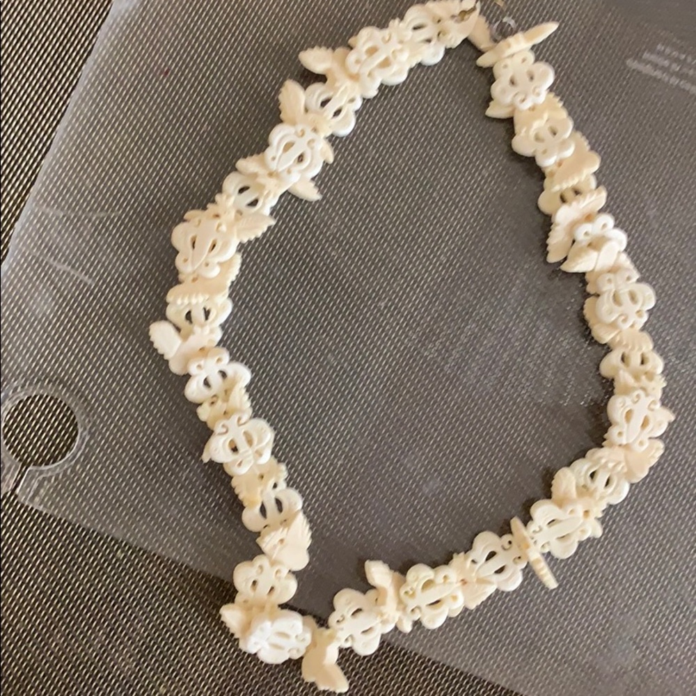 Antique Hand carved Bone Necklace